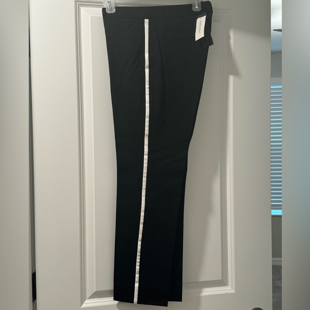 Banana Republic Black Tuxedo Dress Pants with White Stripe- NWT